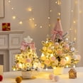 thumbnail image 4 of HCTSHG Snow Flocked Tabletop Christmas Tree, 13.78 Inch Mini Artificial Tree with DIY Ornaments and Bows, Small Xmas Decor for Holiday Indoor Christmas Decoration, 4 of 5