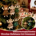 thumbnail image 2 of Wooden Christmas Cat Ornaments Flat 2D Holiday Tree Decorations With Hanging Rope, 2 of 7
