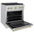 thumbnail image 4 of ZLINE Autograph 30" 4.2 cu. ft. Paramount Dual Fuel Range with 4 Burners in Stainless Steel with Polished Gold Accents, SDRZ-30-G, 4 of 8