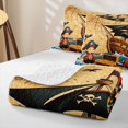 thumbnail image 4 of jejeloiu Playful Pirate Scene Quilt Full,Vintage Ocean Ship Treasure Full Bedspread Sets For Boys,Multicolor Beige,3-Piece, 4 of 7