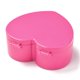thumbnail image 3 of Heart Plastic Jewelry Boxes Double Layer with Cover and Mirror Hot Pink 12.2x13.3x5.55cm 4 compartments/box, 3 of 5