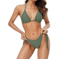 thumbnail image 3 of Women's String Tassel Triangle Bikini Set Halter Two Piece Swimsuit, 3 of 6