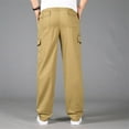 thumbnail image 5 of Hwmodou Men Pants Workout Mens Loose Cotton Plus Size Pocket Solid Color Elastic Waist Pants Overall Pants Holiday Vacation Slacks For Man, 5 of 7