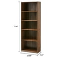 thumbnail image 3 of Mainstays 5-Shelf Bookcase with Adjustable Shelves, Canyon Walnut, 3 of 5