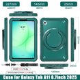 thumbnail image 4 of XYX For Samsung Galaxy Tab A9/ Tab A11 Case 8.7 inch, 360 Rotating Hand Grip, Shoulder Strap, Heavy Duty Drop Protection, Green, 4 of 7