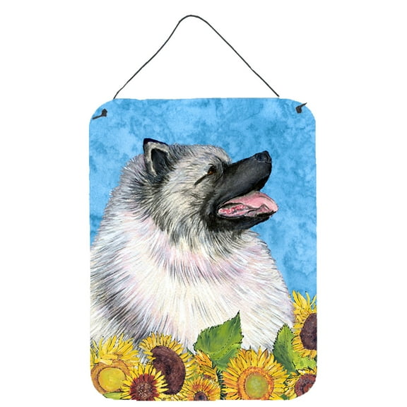 Keeshond in Summer Flowers Wall or Door Hanging Prints