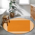 thumbnail image 4 of Orange Greek Key Large Area Rugs for Bedroom Living Room, Soft Non Slip Carpet Bedside Rug, White Greece Ancient Farmhouse Geo Round Floor Cover Kitchen Accent Rug 4' for Dining Room/Office, 4 of 9