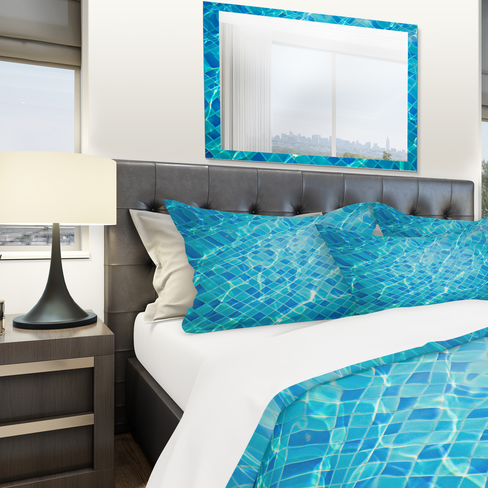 Designart 'Indigo Swimming' Modern & Contemporary Duvet Cover Set