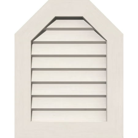 

16 W x 18 H Octagonal Top Gable Vent (21 W x 23 H Frame Size): Non-Functional PVC Gable Vent w/ 1 x 4 Flat Trim Frame