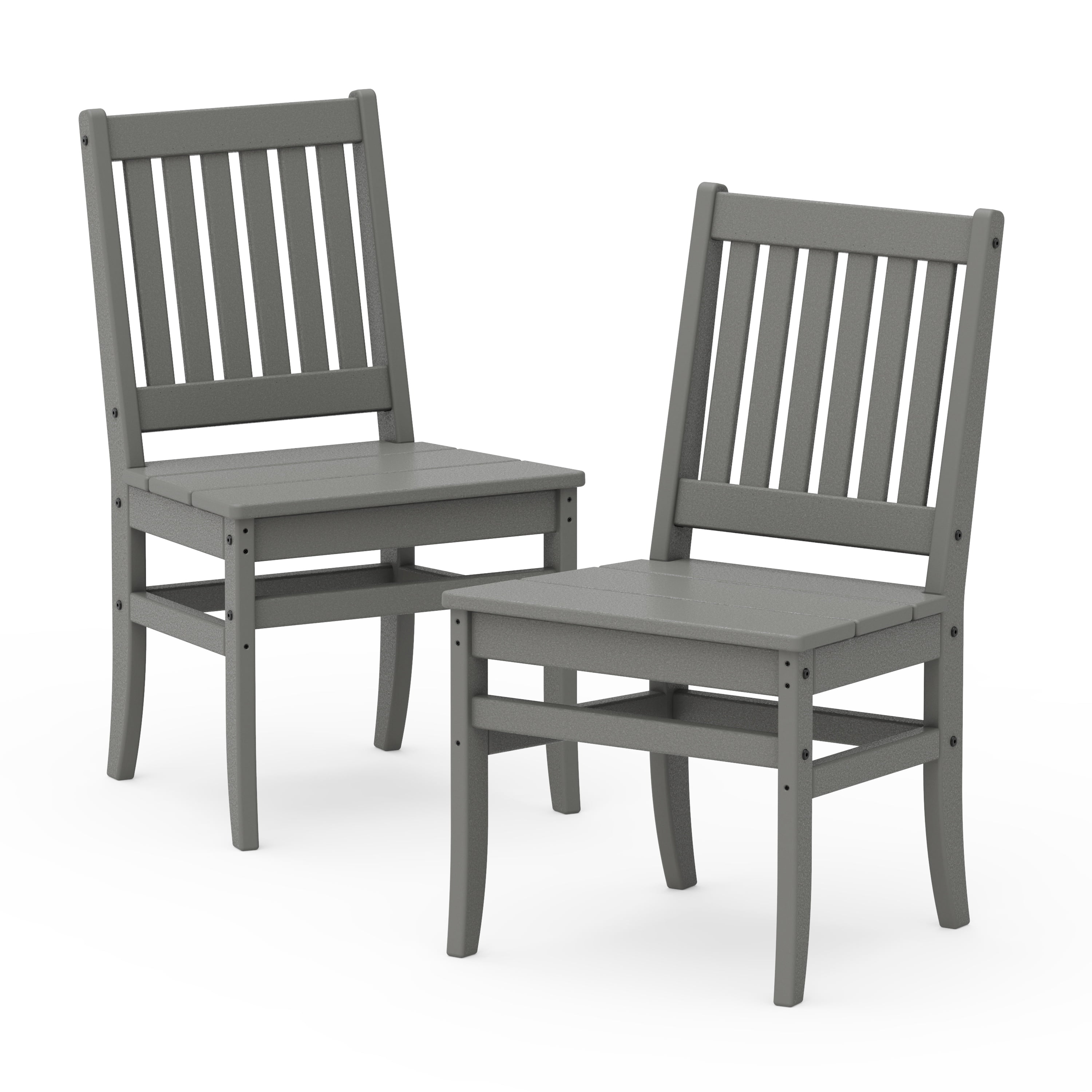 Better Homes & Gardens by POLYWOOD Southlake Outdoor Dining Side Chair (2 Chairs), All-Weather HDPE, Patio Seat, Slate Gray