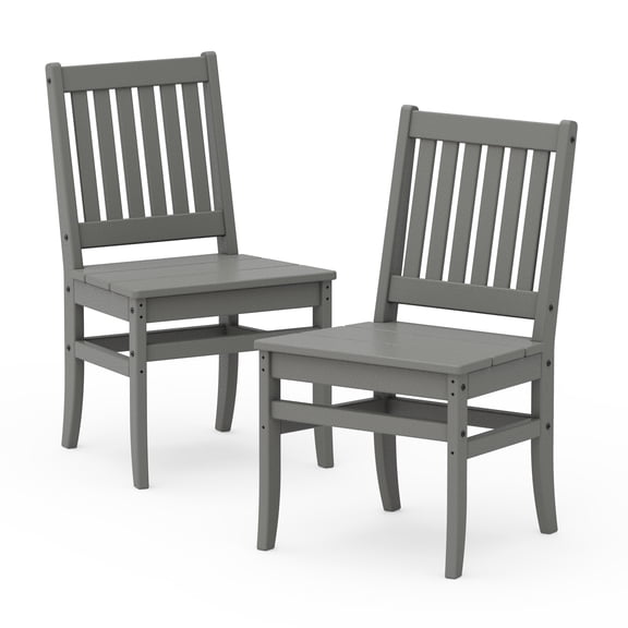 Better Homes & Gardens Southlake Outdoor Dining Side Chair (2 Chairs), All-Weather HDPE, Patio Seat, Slate Gray