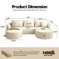 thumbnail image 2 of 111" U Shaped Modern Modular Sectional Curved Sofa with Ottoman, Minimalist Style Comfy Cloud Couch for Living Room Apartment, No Assembly Required Boneless Couches (White,Right Facing Chaise), 2 of 8