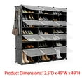 thumbnail image 2 of Portable Shoe Rack Organizer, 48 Pairs Expandable Modular Shoe Storage Cabinet with Doors, Adjustable Panels, 8-Tier DIY Shoe Shelves for Closet, Hallway, Entryway, 2 of 5