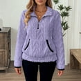 thumbnail image 6 of TrdSipl Sherpa Half Zip Pullover for Women Soft Fleece Long Sleeve Plus Size Sweatshirt 2025 Winter Stylish Y2k Cozy Hoodies Pocket, 6 of 6