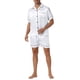 thumbnail image 2 of INSPIRAR CHIC Conjuntos de Pijamas de Satén para Hombres de Manga Corta Verano 2 Piezas Ropa de Casa Ropa de Dormir Pijamas S Blanca, 2 of 7