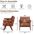 thumbnail image 3 of LAZZO Accent Chair, Faux Leather Upholstered Armchair for Living Room, Office and Bedroom, Brown, 3 of 7