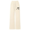 thumbnail image 4 of WMQPNNS Girl's Sweatpants Straight Loose Joggers Pants Sweatshirts for Girls 10 Bowknot Drawstring Athletic Pants with Pockets Clothes for Girls, Size 8-9 Years, Beige, 4 of 4