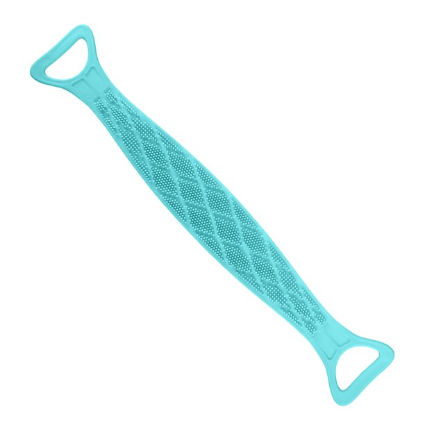 Worallymy Cepillo de silicona para frotar la espalda masaje corporal cinturón depurador correa depurador de ducha de baño azul Worallymy JD735806364
