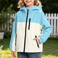 thumbnail image 3 of HAOTAGS Boys and Girls Waterproof Rain Jacket Lightweight Windbreaker Outerwear for Kids – Breathable, Packable Raincoat for Outdoor Use Light Blue Size 7, 3 of 8