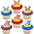 thumbnail image 4 of CakeDrake Cupcake Rings Watercolor Butterfly 12 Count Assorted Colors, 4 of 4