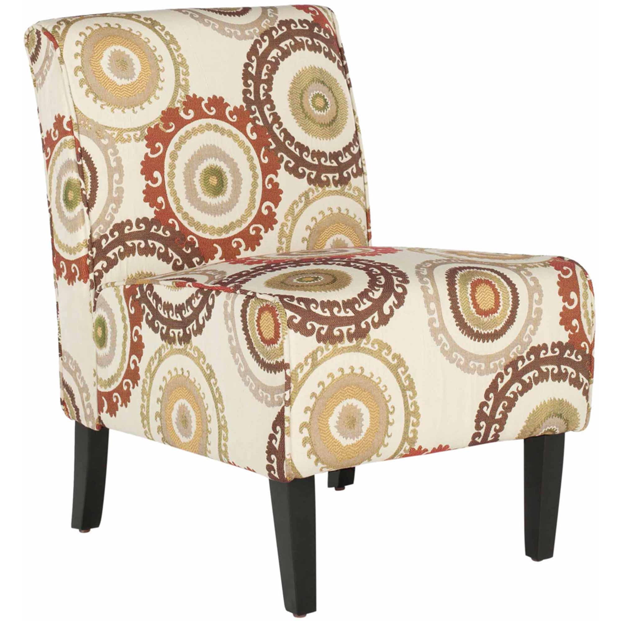 SAFAVIEH Marka Armless Club Chair, Multi-Beige, Brown, Orange and Green