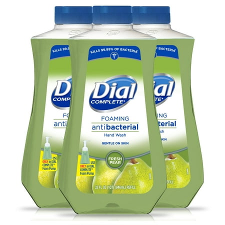 (Pack of 3) Dial Complete Antibacterial Foaming Hand Wash Refill, Fresh Pear, 32 (Best Way To Hand Wash)