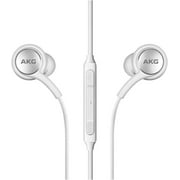 OEM Amazing Stereo Headphones for Samsung Galaxy A12 White - AKG Tuned - with Microphone (US Version with Warranty) (US