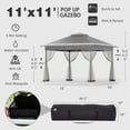 thumbnail image 6 of Bezseller 11x11 Pop up Gazebo, Outdoor Waterproof Gazebo Tent for Outdoors, Dark Gray, 6 of 11
