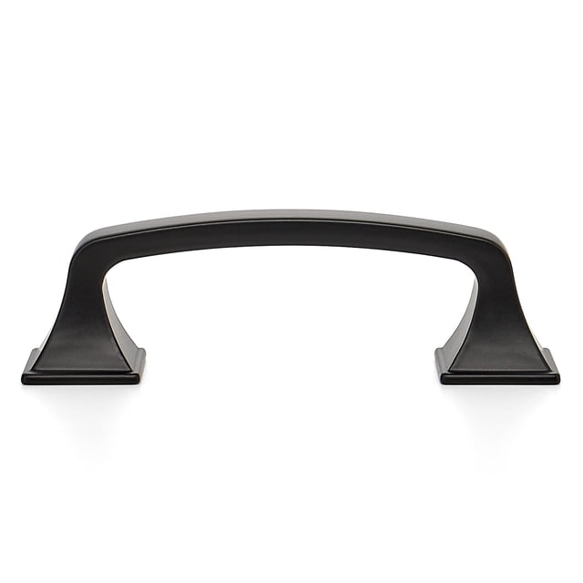 Tiradores de arco negros para gabinetes de cocina, tiradores de cajones negros, herrajes para gabinetes de cocina, tiradores planos negros para cajones de gabinetes, paquete de 10