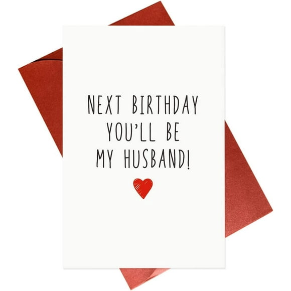 Gonzey Funny Birthday Card For Future Husband - Fiance Birthday Card - Romantic Birthday Cards