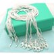 thumbnail image 1 of 10PCS LOT Wholesale 925 Sterling Silver 16/18/20/22/24/26/28/30 Inch 1mm Snake Chain Necklace For Woman Man Fashion Jewelry, 1 of 5