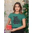 thumbnail image 2 of Naughty Krampus Humor Creepy Christmas Women's T-shirt, 2 of 4
