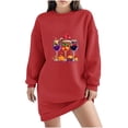 thumbnail image 1 of Pisexur Robes de Noël pour Femmes, Robe Chandail en Molleton à Col Rond Imprimé Verres de Vin Tendance, Robe de Fête Décontractée à Manches Longues, Robe de Vacances de Noël Mini Robe, 1 of 4