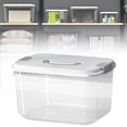 thumbnail image 2 of Plastic Storage Bins with Lids,1 Pack Storage Organizer,Stackable Storage Bins with Buckle-Up Latches and Handle Storage Container for Home Office Pantry Organization,BPA-Free Plastic(Clear 29x22cm), 2 of 9