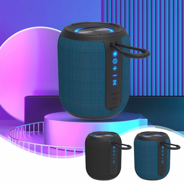¡Ahorro Inmediato!, Altavoz de tela con audio Bluetooth, minialtavoz estéreo enchufable para exteriores, luz externa elegante, batería de larga duración, interconexión de dispositivos Akmoler