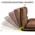 thumbnail image 4 of SHANNA Double Chaise Lounge Sofa Chair Adjustable Floor Couch with Two Pillows,Brown, 4 of 8