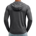 thumbnail image 4 of Men's UPF 50+ Sun Protection Lightweight Full Zip Hoodie Jacket Long Sleeve Fishing Hiking Performance Shirt Dark Gray L, 4 of 8
