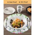 thumbnail image 3 of 15 Inch Round Placemats Set of 6, Spring Non Slip Heat Insulation PP Table Mats, Bicycles Botanical Leaves Rose Colorful Stripes Washable Place Mats for Kitchen Dining Party Table Decor, 3 of 7