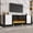 White#K, variant on TV Stands With Storage ON-TREND Unique Shape TV Stand with 2 Illuminated Glass Shelves, High Gloss Entertainment Center for TVs Up to 88", Versatile TV Cabinet with LED Color Changing Lights for Livi