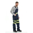 thumbnail image 4 of NotusWears Men's Hi-vis Bib Overall Denim Heavy-Duty Workwear With Reflective Stripes Multi-Pockets Jeans Dungaree Green Dark Blue W36-L30, 4 of 6