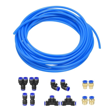 

Uxcell Pneumatic Air Hose Tubing PU Air Compressor Tube 0.16 IDx0.23 OD Pipe Blue with Connect Fitting Kit