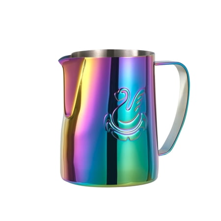 TIMIFIS Tasse Mousseur à Lait Bien en Acier Inoxydable pour l'Artisanat du Lait, Pichet à Art de Moussage de Café, Tasse Mug Accessoires de Café - Été