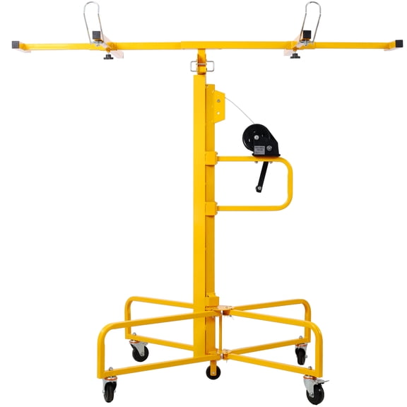 Drywall Lift Panel 13' Lift Drywall Panel Hoist Jack Lifter Jack Rolling Caster Wheel Sheetrock Drywall Lift Construction Tools,150-lb. Capacity, 4ft. x 16ft. Max. Sheet Size ,yellow,