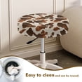 thumbnail image 4 of Renewold Round Stool Covers Washable Stretch Bar Stool Seat Cover 12"-14" Dustproof Stool Slipcover for Home Bar Decor, 2 Count, Fashion Cow Print, 4 of 6