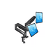 thumbnail image 1 of Base Doble Ergonómica Para Monitor 13 A 32 Negro, 1 of 5