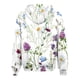thumbnail image 4 of Sudadera con capucha y manga larga para mujer, informal, con estampado, de manga larga, con cremallera, con capucha, blusa y bolsillo, 4 of 6