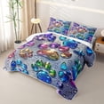 thumbnail image 3 of Homewish Neon Dog Paws Quilt King,Cartoon Pet King Coverlet Set,Gray,3pcs, 3 of 7