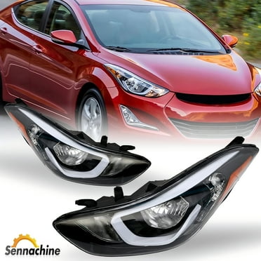 Sennachine Pair 2014 2015 2016 Hyundai Elantra Headlight Assembly Left & Right Side W/ Bulbs