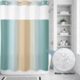 thumbnail image 2 of No Hook Shower Curtain, Teal Ombre Shower Curtains for Bathroom with See Through Top Window, Modern Yellow Gradient Farmhouse Art Waterproof & Washable Bath Curtain Stall 48"x72", 2 of 9