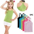 thumbnail image 2 of FamilyThread 5 Pack Girls Tank Tops Solid Sleeveless Undershirts Scoop Neck Undershirts Soft Tops For 1-13Y, 2 of 8